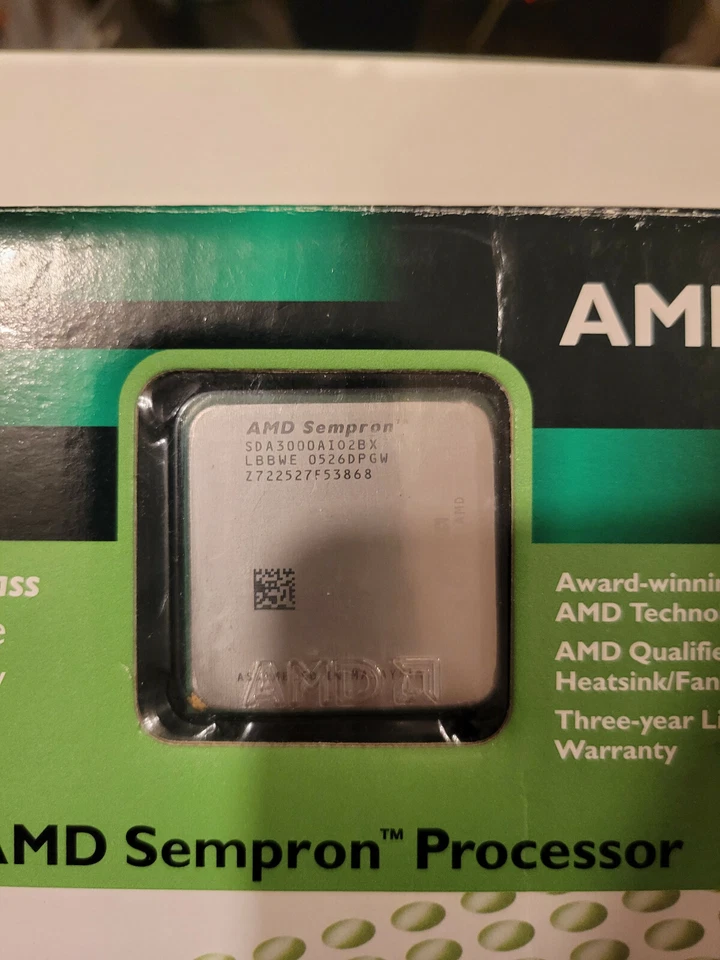 AMD Sempron 3000+ 1800MHz 128KB Cache Socket 754 64Bit CPU SDA3000AI02BX - Image 2 of 2