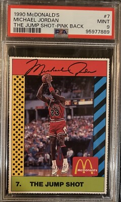 1990 McDonald's The Jump Shot PINK BACK #7 Michael Jordan PSA 9