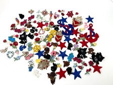 Embroidered Small Patches Sew-On Clothing Applique Craft Materials 110 Pcs