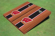 University of Wisconsin Black Rosewood Matching Long Stripe Cornhole Boards