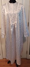 Vtg. Amanda Stewart Intimates Floral Pintuck Lace Cottagecore Nightgown, Sz. M