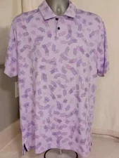 NWT NIKE TOUR DRI-FIT MICRO "RAKE LINE" GOLF POLO FD5739-512 LILAC BLK SZ MEDIUM