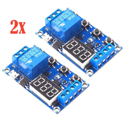 2Pcs DC 6-30V 1-Way Relay Module Power-off Trigger Delay Cycle Timer Switch New