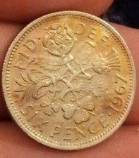 1967 Great Britain 6 PENCE SIXPENCE Queen Elizabeth II collectable coin L100-1
