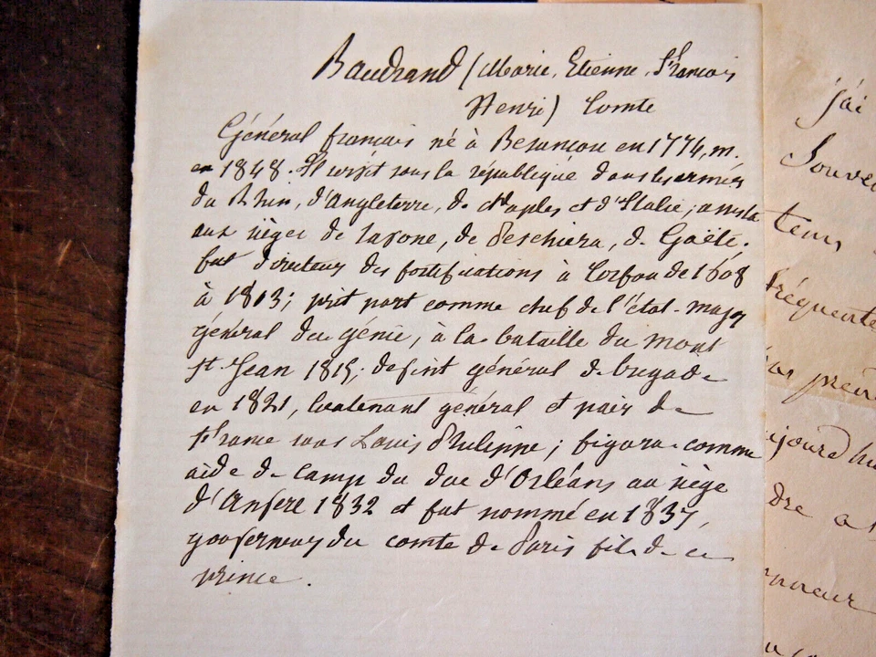 LETTRE DU GENERAL D'EMPIRE Baudrand - il accepte une invitation - Photo 2/3