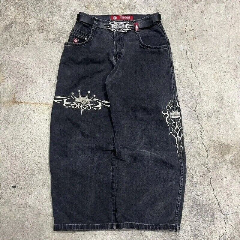 Unisex JNCO Hip-Hop Baggy Casual Skateboard Denim Retro Wide Leg