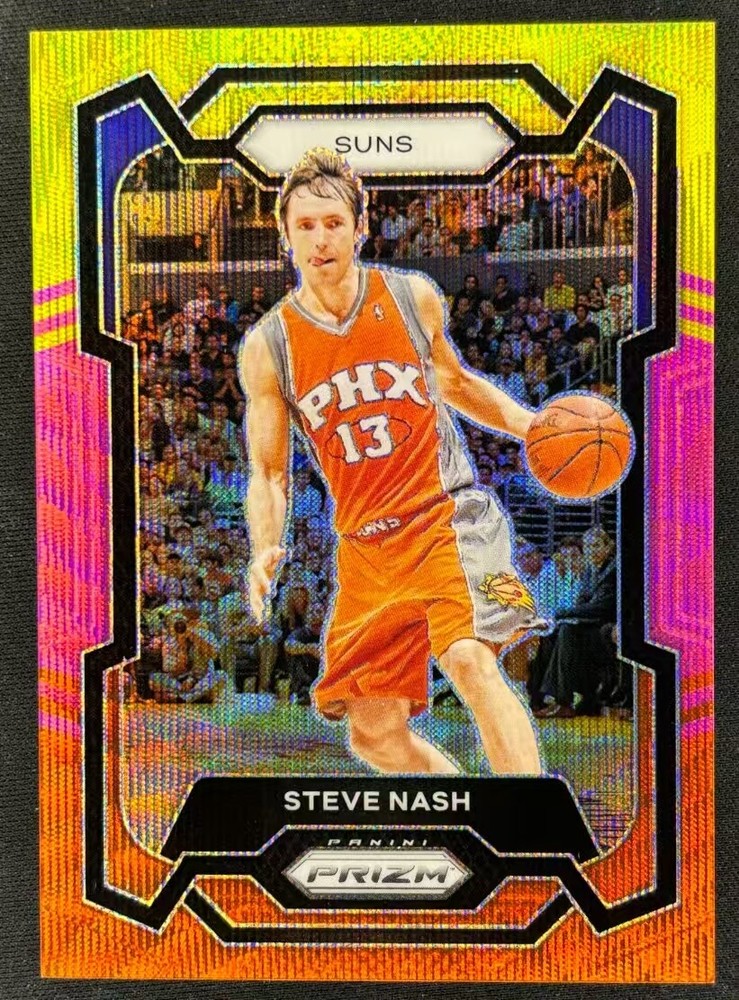 Steve Nash 2023-24 Prizm Gold Pink Red Wave Suns Card #200 68/88