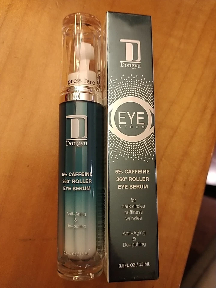 Dongyu 5% Caffeine Eye Serum and Under Eye Roller Cream for Dark Circles NIB