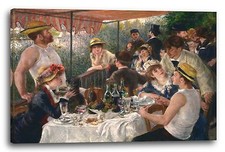 Lein-Wand-Bild Kunstdruck: Pierre-Auguste Renoir Die Mahlzeit der Ruderer
