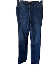 Free People Skinny Jeans Womens Size 30 Regular Dark Wash Blue Pockets Raw Hem