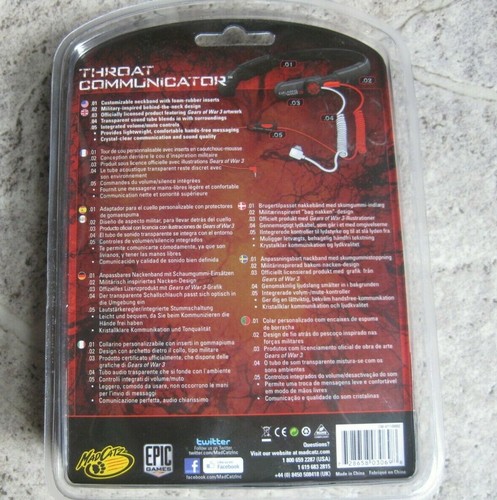Mad Catz Headset GEARS OF WAR 3 Throat Communicator XBOX360 X360 Merchandise OVP - Picture 2 of 2