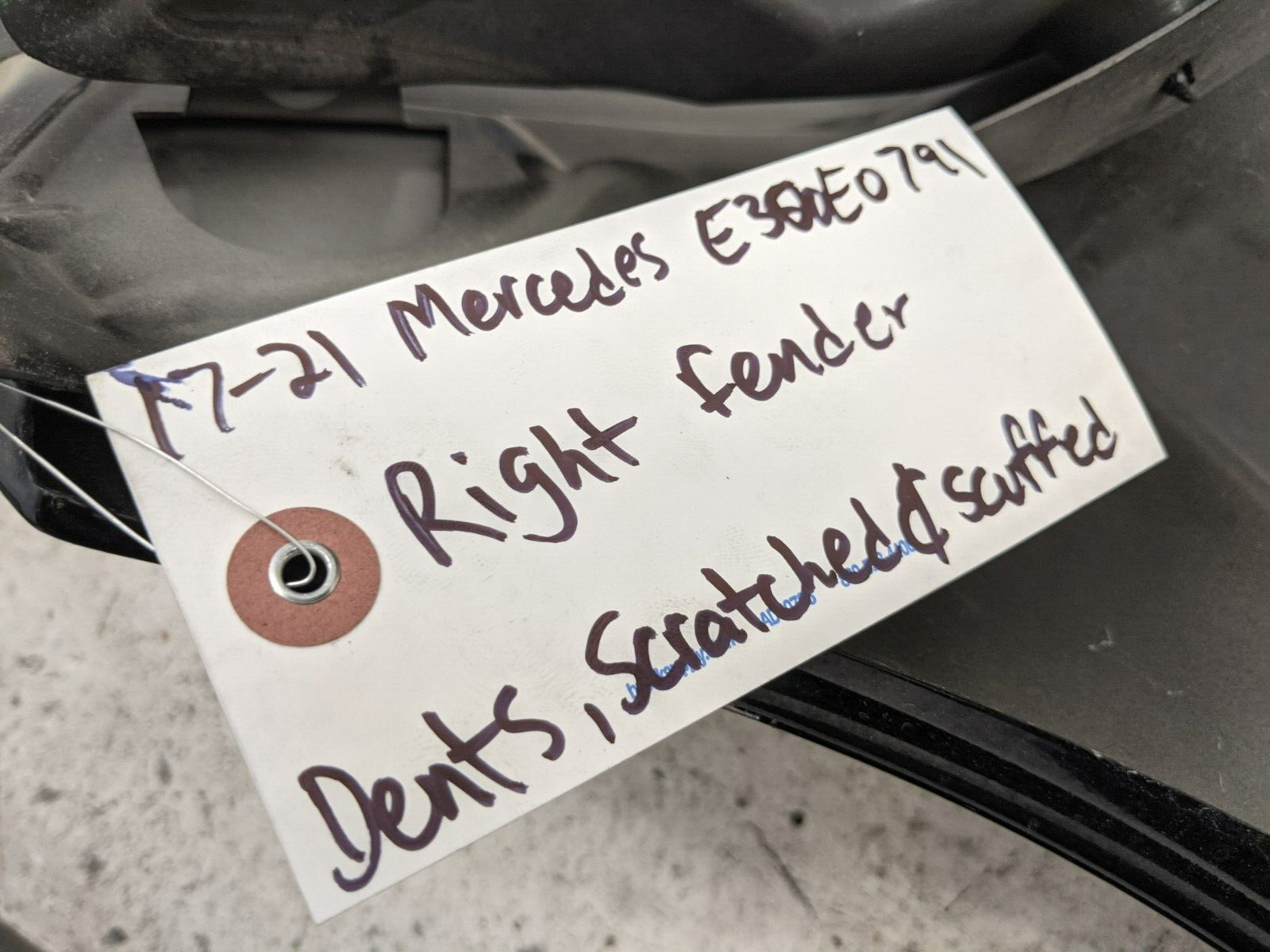 2017 - 2021 MERCEDES BENZ E300 RIGHT SIDE FENDER A2138810243 OEM  