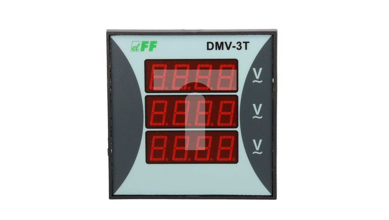 Modular 3-phase digital voltmeter 100-300V AC accuracy 0.5 TrueRMS DMV-3T /T2UK