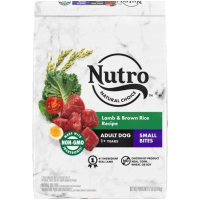 NUTRO NATURAL CHOICE Lamb & Brown Rice Dry Dog Food for Adult Dogs of All Sizes,