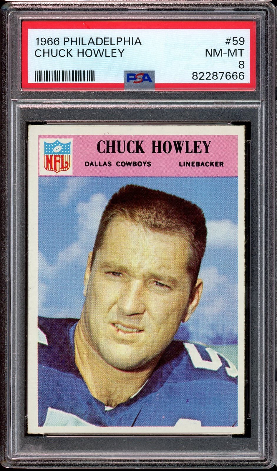 1966 Philadelphia Football #59 Chuck Howley PSA 8