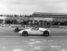 Bruce McLaren Cooper T53 Climax battles with Stirling Moss Coop- 1961 Old Photo