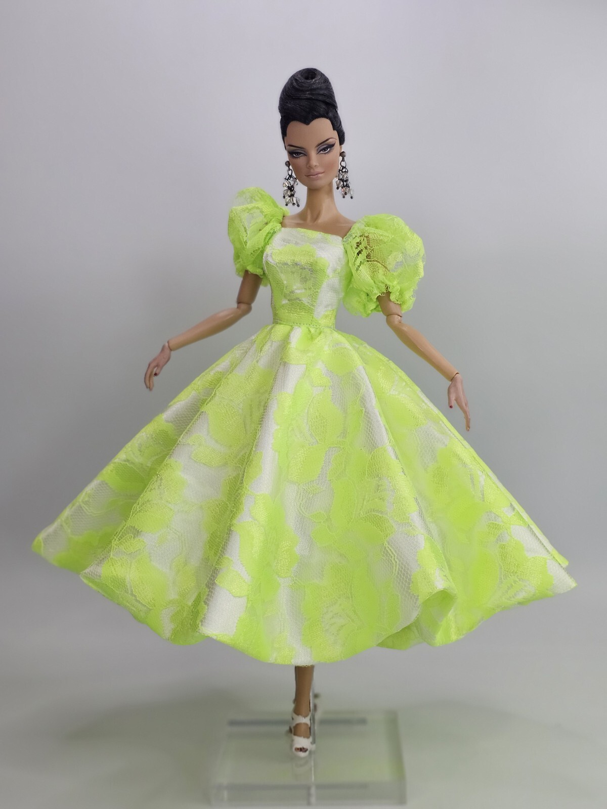 Eaki Green Lace Balloon Evening Dress Outfit Gown Silkstone Fashion Royalty FR