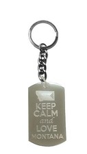 Hat Shark Keep Calm and Love Montana State Logo Metal Ring Key Chain Keychain