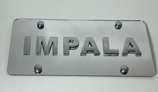 Chevy Impala Badge Chrome Mirrored License Plate Tag Emblem