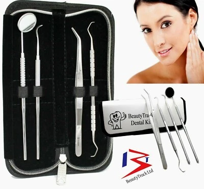 PROFESSIONAL DENTAL ORAL CARE KIT SCALERS PICK SET MIRROR STEEL DENTIST TOOLS UK