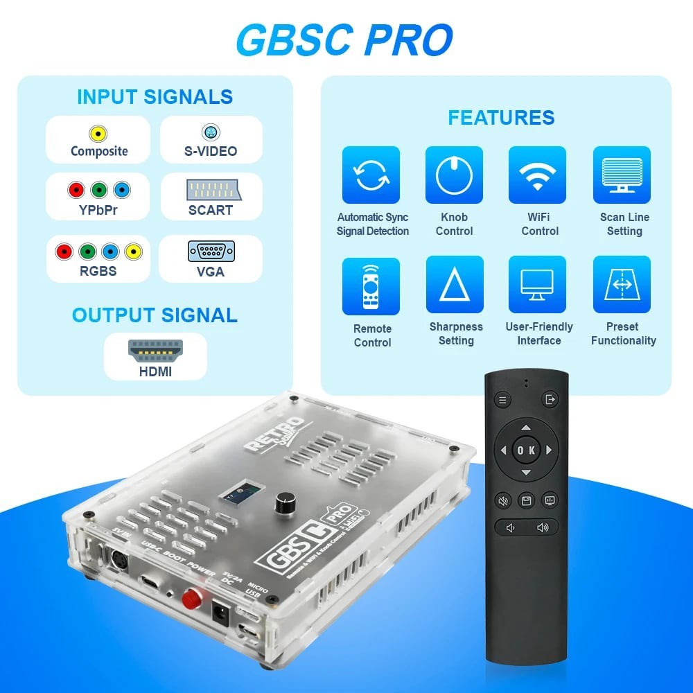 GBS Control Pro Video Converter Retro Gaming Upscaler Retroscaler