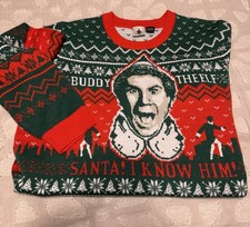 Buddy The Elf Christmas Sweater  Santa I Know Him  Sz XL Elf The Movie