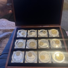 HISTORY OF BRITISH CURRENCY PROOF MEDALIONS & COINS GOLD AND SILVER PLATED SET