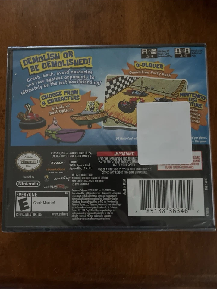 SpongeBob's Boating Bash (Nintendo DS) CIB Brand New - Image 3 of 3
