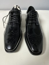 Stacy Adams Mens Size 11.5 M Black Leather Wingtip Dress Shoes NICE.