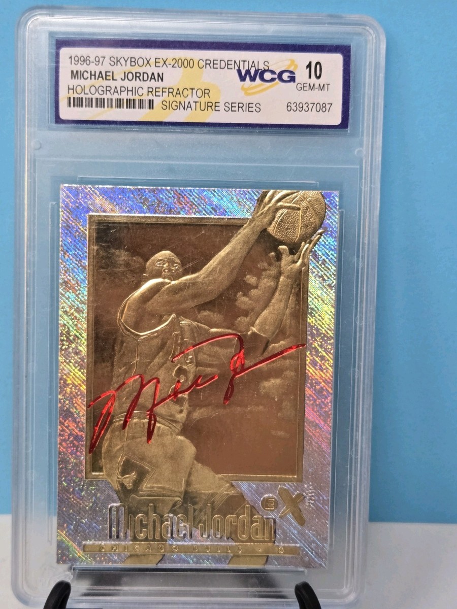 1996-97 EX-2000 MICHAEL JORDAN HOLOGRAPHIC REFRACTOR SIGNATURE 23