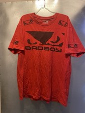 Y2K Bad Boy MMA T Shirt Men's Large Red All over print Grunge Fighting Vintage