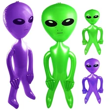 4 PCS 63 Inch Giant Inflatable Alien 31.5 Inch Jumbo Blow Up Alien Green Infl...
