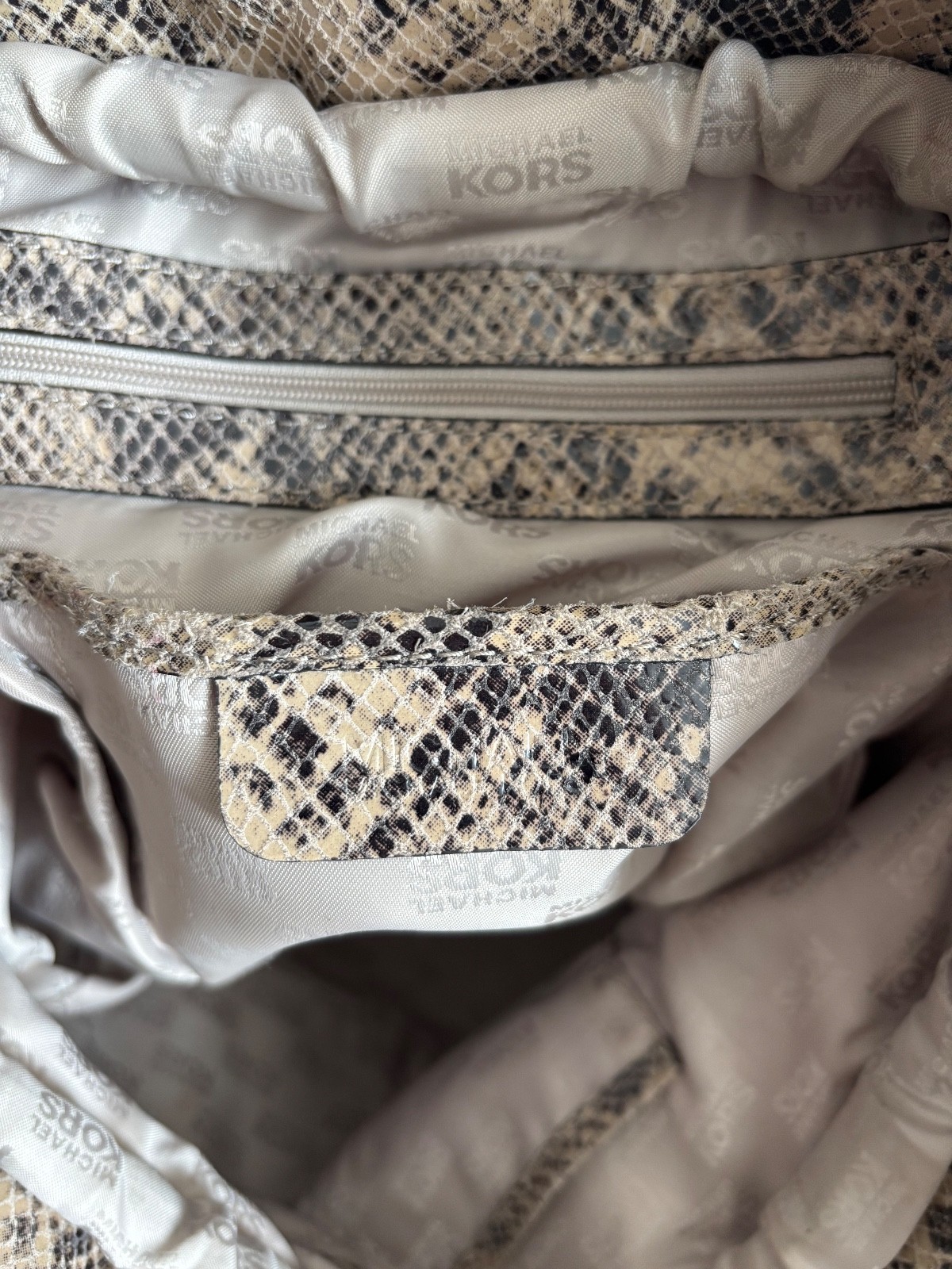 Michael Kors Jet Set Python Chain Suede Leather C… - image 12