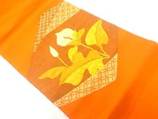 7458660: JAPANESE KIMONO JAPANESE NAGOYA OBI / TSUMUGI / WOVEN FLOWER
