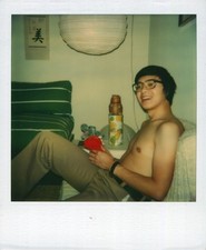 Old Vintage Photo COLOR POLAROID SOLO SHIRTLESS ASIAN MAN STUD BEEFCAKE HUNK