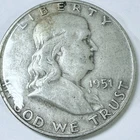 1951 D Franklin Half Dollar - 90% Silver - Circulated Coin #5275