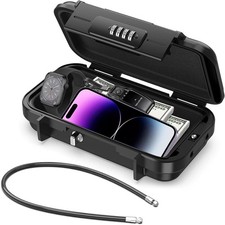 Personal 4-Digit Combination Locking Safety Storage Box Portable With Wire Rope