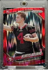 KURTIS ROURKE ROOKIE RARE WAVE RED REFRACTOR PRIZM INVESTMENT CARD 49ERS MINT. rookie card picture