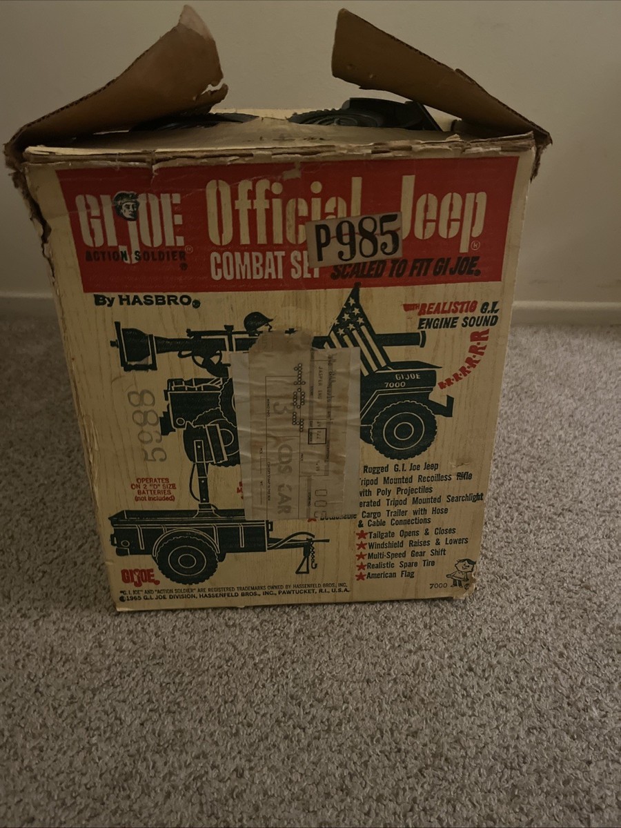 Vintage 1965 GI Joe Hasbro 7000 Jeep Combat Set With Searchlight