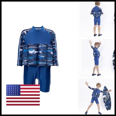 Eluckface Toddler Kids One-Piece Float Swimsuit Adjustable Buoyancy Upf 50 Sun
