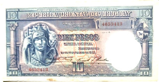 URUGAY Grand Billet de 10 Pesos 1935 Pick 30a TTB VF