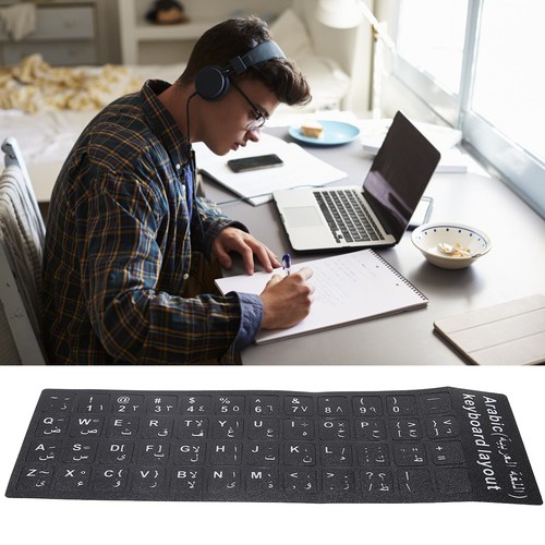 Keyboard Sticker Arabic Waterproof Black Background For Notebook Desktop P ESE - Picture 5 of 23