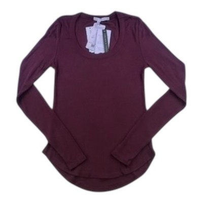 Threads 4 Thought Ribbed Long Sleeve Burgundy Top XS NWT