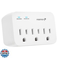 Fosmon Refrigerator Surge Protector, 3 Outlet Heavy Duty Appliance Surge Prot