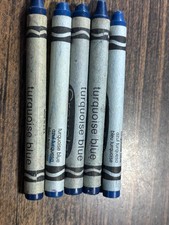 Vtg Crayola Crayons Binney Smith 5 Turquoise Blue 80s/90s/00s Retro Used Ret.