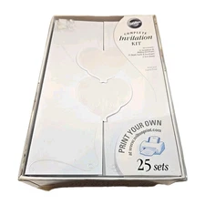 NIB Wilton Complete Invitation Kit Print Your Own White Meant To Be Wedding