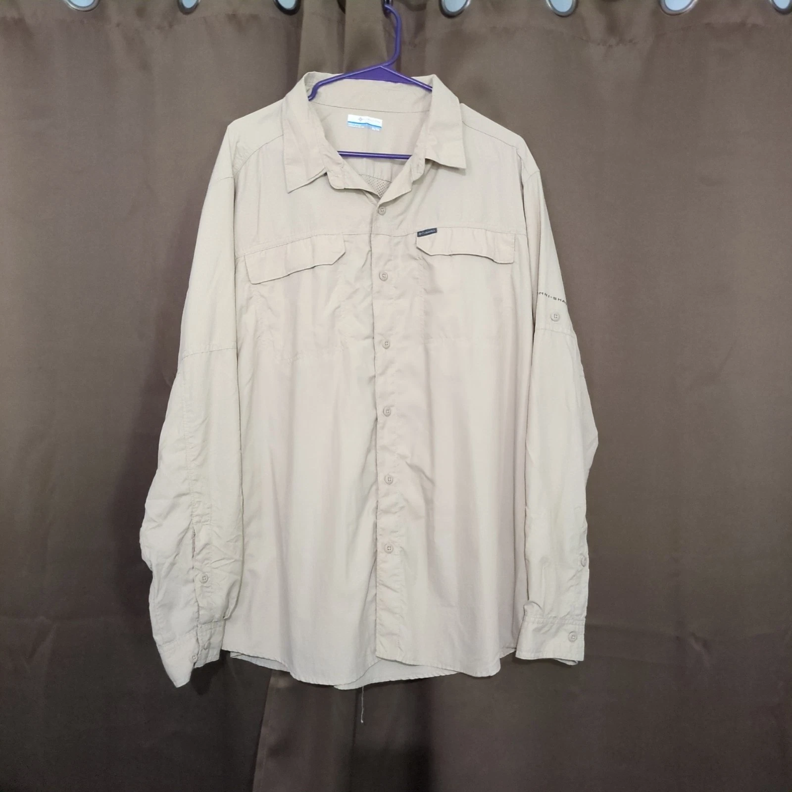 Columbia Omni-Shade Mens XL Long Sleeve Button Down Hiking Fishing Shirt