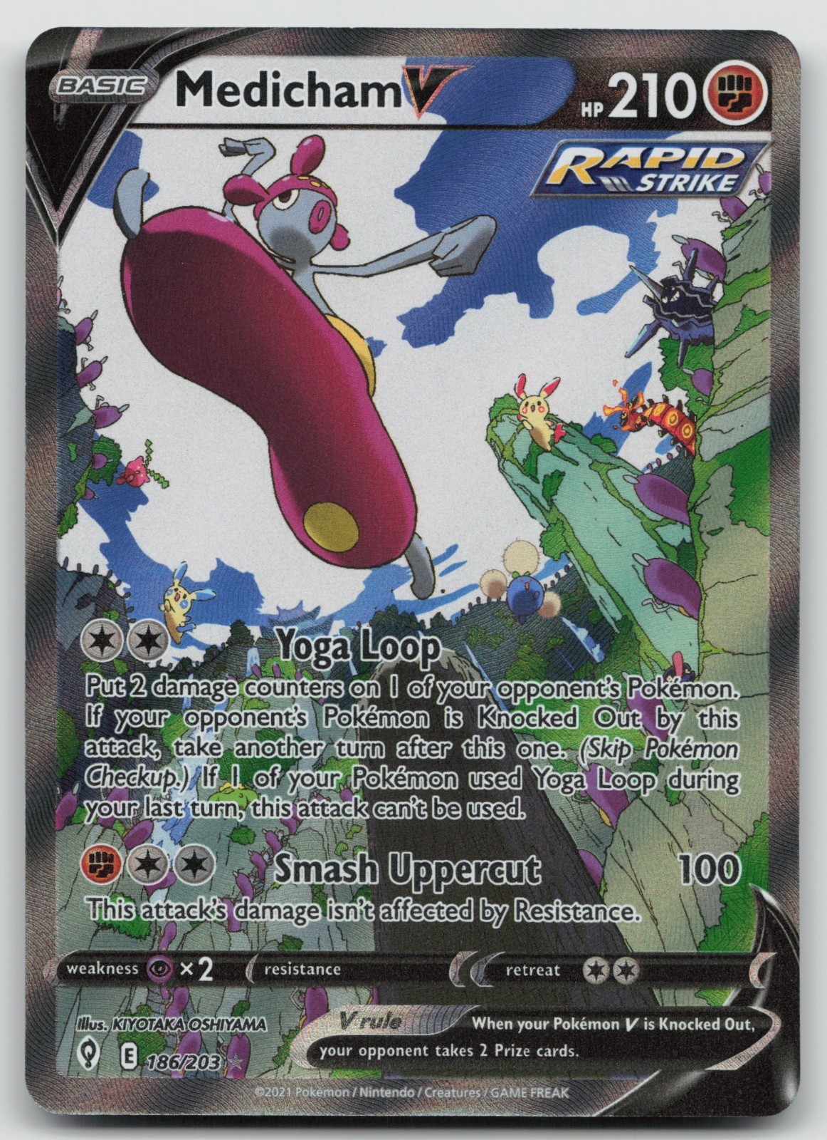 Medicham V 186/203 Ultra Rare Evolving Skies Pokemon Holo Near Mint NM