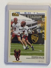 Owen Hiltz 2025 Premier Lacrosse League PLL Yellow Parallel RC Card #15/50