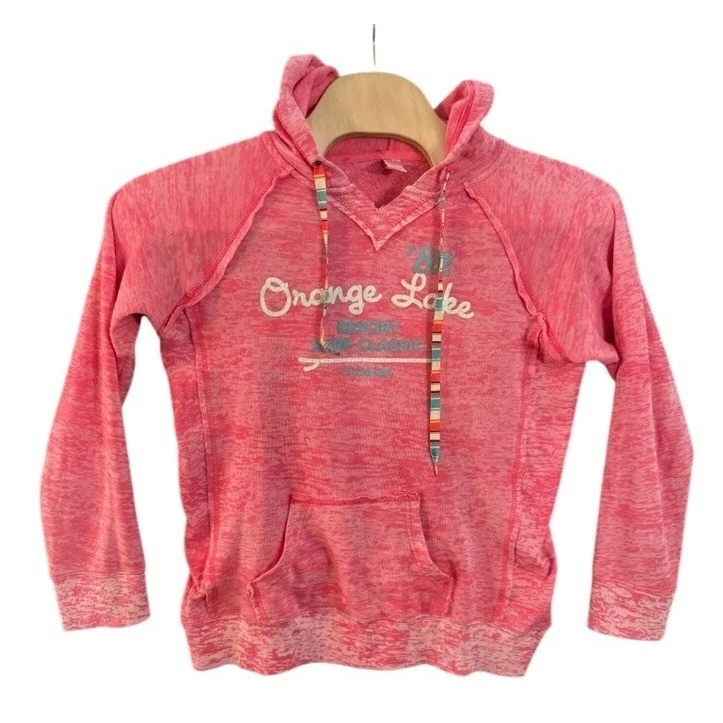 MV Sport Orange Lake Resort Surf Classic Florida Pink Acid Wash Hoodie Large